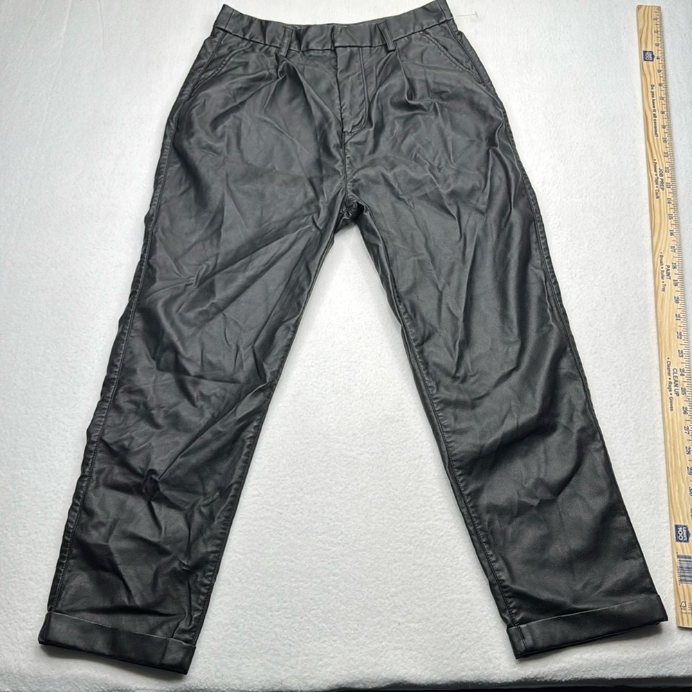 Brixton Aberdeen Vegan Leather Trouser Pant Black Size 27 black polyurethane